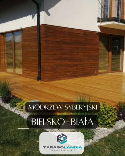 Bielsko-Biała montaż tarasu drewnianego. Modrzew Syberyjski